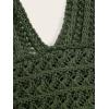 imageSOLY HUX Womens Crochet Halter Crop Tops Summer Sexy Knitted V Neck Sleeveless Camisole Y2K TopSolid Army Green