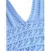 imageSOLY HUX Womens Crochet Halter Crop Tops Summer Sexy Knitted V Neck Sleeveless Camisole Y2K TopSolid Blue