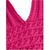 imageSOLY HUX Womens Crochet Halter Crop Tops Summer Sexy Knitted V Neck Sleeveless Camisole Y2K TopSolid Hot Pink