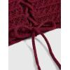 imageSOLY HUX Womens Crochet Halter Crop Tops Summer Sexy Knitted V Neck Sleeveless Camisole Y2K TopSolid Red