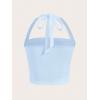 imageSOLY HUX Womens Ruched Halter Y2K Crop Tops Tie Back Sleeveless Slim Fit Cami TopsPure Light Blue