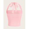 imageSOLY HUX Womens Ruched Halter Y2K Crop Tops Tie Back Sleeveless Slim Fit Cami TopsPure Pink