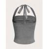 imageSOLY HUX Womens Ruched Halter Y2K Crop Tops Tie Back Sleeveless Slim Fit Cami TopsSolid Grey