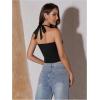 imageSOLY HUX Womens Ruched Halter Y2K Crop Tops Tie Back Sleeveless Slim Fit Cami TopsSolid Plain Black