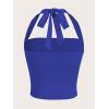 imageSOLY HUX Womens Ruched Halter Y2K Crop Tops Tie Back Sleeveless Slim Fit Cami TopsSolid Royal Blue