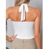 imageSOLY HUX Womens Ruched Halter Y2K Crop Tops Tie Back Sleeveless Slim Fit Cami TopsSolid White