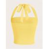 imageSOLY HUX Womens Ruched Halter Y2K Crop Tops Tie Back Sleeveless Slim Fit Cami TopsSolid Yellow