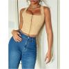 imageSOLY HUX Womens Sexy Corset Top Corset Tank Clubwear Sleeveless Scoop Neck Crop TopsPlain Apricot