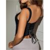 imageSOLY HUX Womens Sexy Corset Top Corset Tank Clubwear Sleeveless Scoop Neck Crop TopsPlain Black