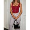 imageSOLY HUX Womens Sexy Corset Top Corset Tank Clubwear Sleeveless Scoop Neck Crop TopsPlain Red