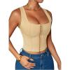 imageSOLY HUX Womens Sexy Corset Top Corset Tank Clubwear Sleeveless Scoop Neck Crop TopsPlain Apricot