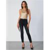 imageSOLY HUX Womens Metallic Tank Top Round Neck Sleeveless Casual Summer TopsPlain Gold