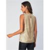 imageSOLY HUX Womens Metallic Tank Top Round Neck Sleeveless Casual Summer TopsPlain Gold