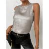 imageSOLY HUX Womens Metallic Tank Top Round Neck Sleeveless Casual Summer TopsPure Silver