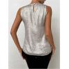 imageSOLY HUX Womens Metallic Tank Top Round Neck Sleeveless Casual Summer TopsPure Silver