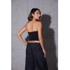 imageSOLY HUX Womens Music Festival Outfits V Neck Sleeveless Halter Tops Ruched Backless Cami Crop TopBlack and White
