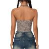 imageSOLY HUX Womens Music Festival Outfits V Neck Sleeveless Halter Tops Ruched Backless Cami Crop TopKhaki Leopard