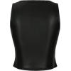 imageSOLY HUX Womens PU Leather Square Neck Tank Tops Sleeveless Slim Fitted Party Club Crop TopPure Black