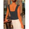imageSOLY HUX Womens Y2k Lace Trim Open Tie Front Tank Top V Neck Sleeveless TopsPure Dark Grey