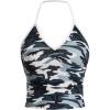 imageSOLY HUX Womens Music Festival Outfits V Neck Sleeveless Halter Tops Ruched Backless Cami Crop TopDark Green Camo