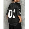 imageSOLY HUX Jersey Shirts for Women Y2k Graphic Number Oversized Tees V Neck Half Sleeve Cute Soccer Streetwear T Shirt TopsBlack Letter