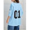 imageSOLY HUX Jersey Shirts for Women Y2k Graphic Number Oversized Tees V Neck Half Sleeve Cute Soccer Streetwear T Shirt TopsBlue Number