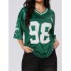 imageSOLY HUX Jersey Shirts for Women Y2k Graphic Number Oversized Tees V Neck Half Sleeve Cute Soccer Streetwear T Shirt TopsGreen Number
