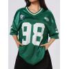 imageSOLY HUX Jersey Shirts for Women Y2k Graphic Number Oversized Tees V Neck Half Sleeve Cute Soccer Streetwear T Shirt TopsGreen Number
