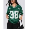 imageSOLY HUX Jersey Shirts for Women Y2k Graphic Number Oversized Tees V Neck Half Sleeve Cute Soccer Streetwear T Shirt TopsGreen Number
