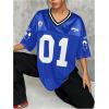 imageSOLY HUX Jersey Shirts for Women Y2k Graphic Number Oversized Tees V Neck Half Sleeve Cute Soccer Streetwear T Shirt TopsRoyal Blue Number