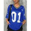imageSOLY HUX Jersey Shirts for Women Y2k Graphic Number Oversized Tees V Neck Half Sleeve Cute Soccer Streetwear T Shirt TopsRoyal Blue Number