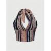 imageSOLY HUX Womens Boho Summer Halter Crop Tops Sleeveless Backless Tank Top Casual Sexy Going Out TopsPink Multi