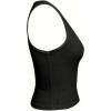 imageSOLY HUX Womens Letter Print Crop Tops Notched Neck Sleeveless Summer Y2k Tank TopBlack Letter