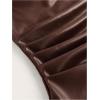imageSOLY HUX Womens PU Leather Tube Top Strapless Ruched Asymmetrical Bandeau Tops Rave Concert OutfitCoffee Brown