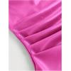 imageSOLY HUX Womens PU Leather Tube Top Strapless Ruched Asymmetrical Bandeau Tops Rave Concert OutfitHot Pink