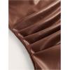 imageSOLY HUX Womens PU Leather Tube Top Strapless Ruched Asymmetrical Bandeau Tops Rave Concert OutfitPure Brown