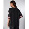 imageSOLY HUX Jersey Shirts for Women Oversized TShirt Jersey Top Graphic V Neck TShirts for Teen Girls Casual Football Tee TopsBlack 25
