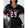 imageSOLY HUX Jersey Shirts for Women Oversized TShirt Jersey Top Graphic V Neck TShirts for Teen Girls Casual Football Tee TopsBlack 25