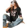 imageSOLY HUX Jersey Shirts for Women Oversized TShirt Jersey Top Graphic V Neck TShirts for Teen Girls Casual Football Tee TopsBlack 25