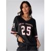 imageSOLY HUX Jersey Shirts for Women Oversized TShirt Jersey Top Graphic V Neck TShirts for Teen Girls Casual Football Tee TopsBlack 25