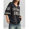 imageSOLY HUX Jersey Shirts for Women Oversized TShirt Jersey Top Graphic V Neck TShirts for Teen Girls Casual Football Tee TopsBlack Leopard
