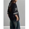 imageSOLY HUX Jersey Shirts for Women Oversized TShirt Jersey Top Graphic V Neck TShirts for Teen Girls Casual Football Tee TopsBlack Leopard