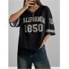 imageSOLY HUX Jersey Shirts for Women Oversized TShirt Jersey Top Graphic V Neck TShirts for Teen Girls Casual Football Tee TopsBlack Leopard