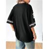 imageSOLY HUX Jersey Shirts for Women Oversized TShirt Jersey Top Graphic V Neck TShirts for Teen Girls Casual Football Tee TopsBlack Letter