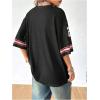 imageSOLY HUX Jersey Shirts for Women Oversized TShirt Jersey Top Graphic V Neck TShirts for Teen Girls Casual Football Tee TopsBlack Red Letter