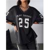 imageSOLY HUX Jersey Shirts for Women Oversized TShirt Jersey Top Graphic V Neck TShirts for Teen Girls Casual Football Tee TopsBlack White 25