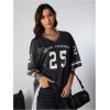 imageSOLY HUX Jersey Shirts for Women Oversized TShirt Jersey Top Graphic V Neck TShirts for Teen Girls Casual Football Tee TopsBlack White 25