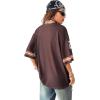 imageSOLY HUX Jersey Shirts for Women Oversized TShirt Jersey Top Graphic V Neck TShirts for Teen Girls Casual Football Tee TopsCoffee Brown