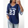 imageSOLY HUX Jersey Shirts for Women Oversized TShirt Jersey Top Graphic V Neck TShirts for Teen Girls Casual Football Tee TopsDark Blue