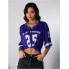 imageSOLY HUX Jersey Shirts for Women Oversized TShirt Jersey Top Graphic V Neck TShirts for Teen Girls Casual Football Tee TopsDark Blue 25